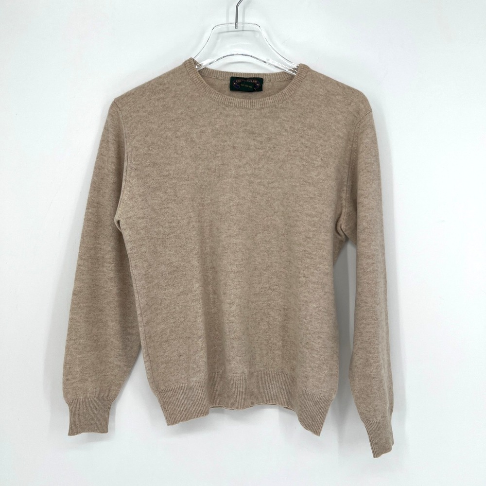 Charter Club Cashmere Sweater Womens S Tan Brown Simple Minimalist Neutral Basic